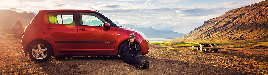 Me with my Suzuki Swift, Iceland, 2015